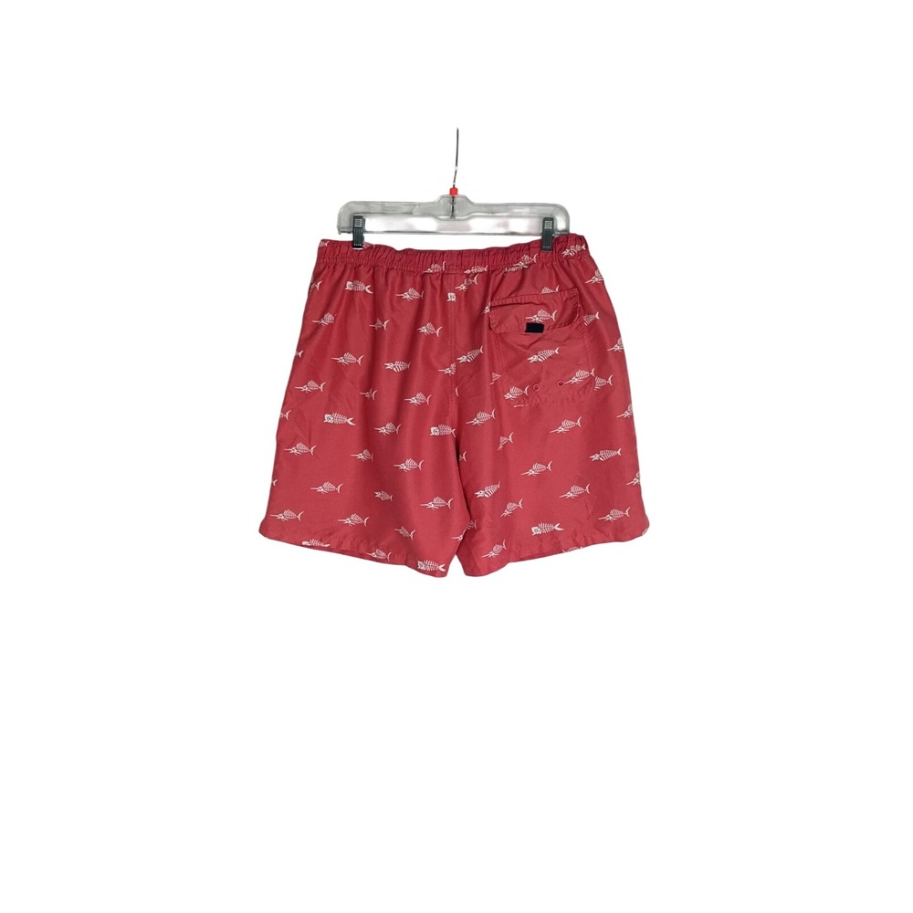 Vineyard Vines Fish Printed Swim Trunks Shorts Men's Size L Red Drawstring - Picture 2 of 10